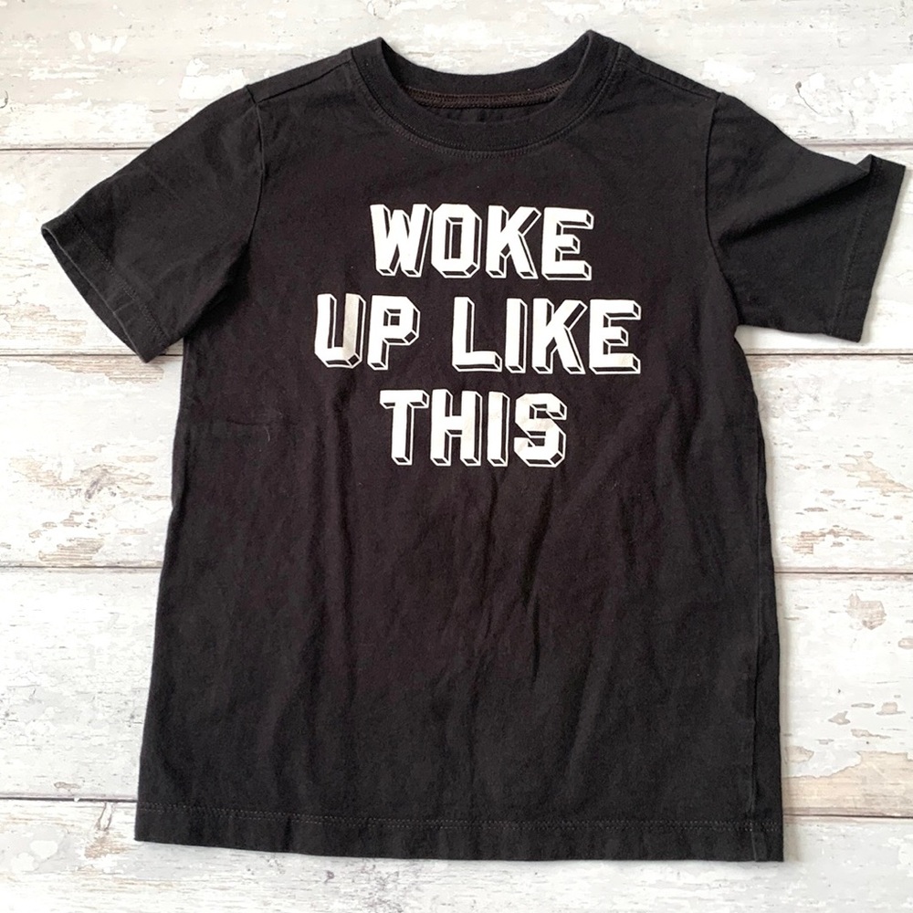 OshKosh 5T Boys Shirt Gray Woke Up Line This Graphic Tee Kids Top Size 5